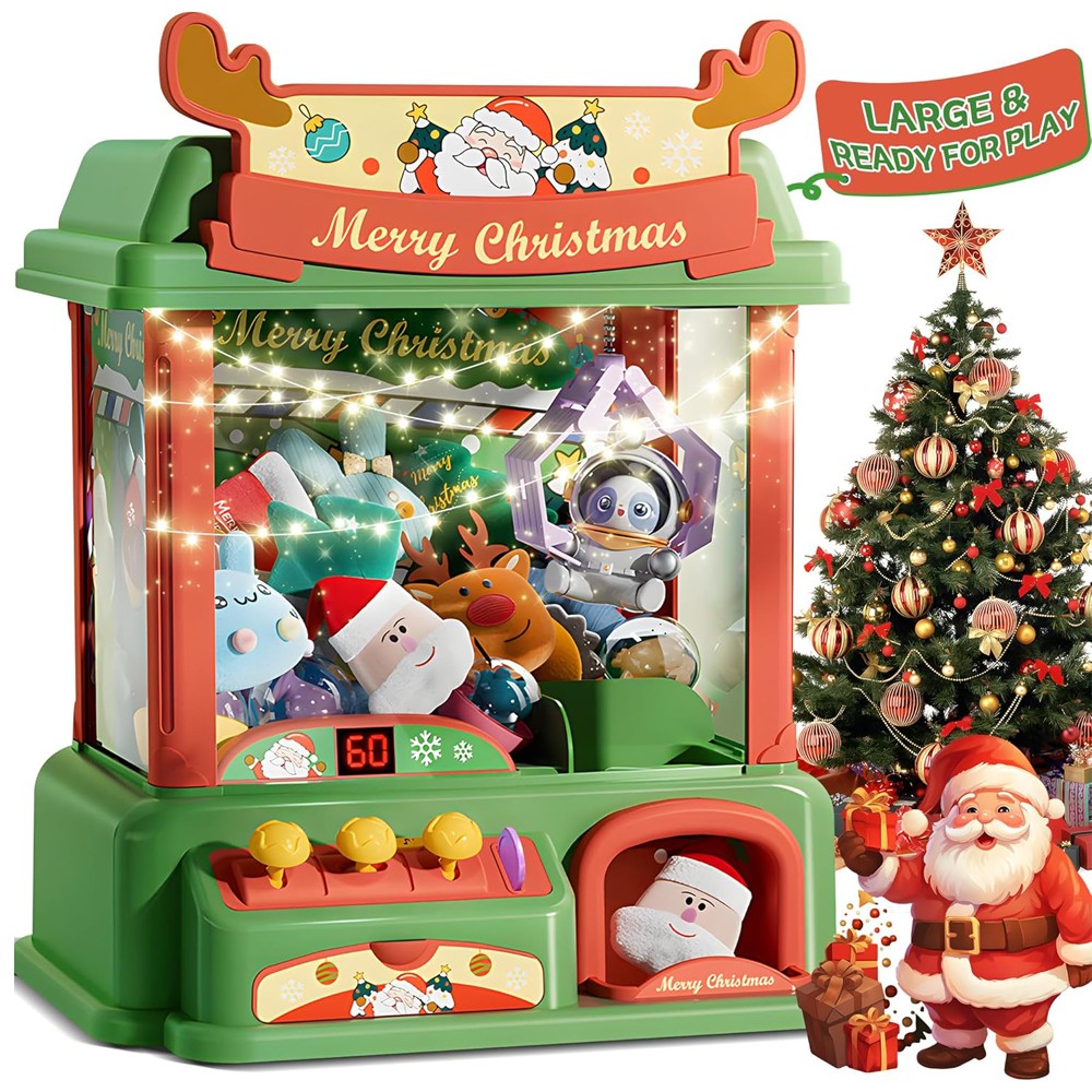 Arcade Toy Claw Vending Machine - 子供のためのクリスマスの爪のマシン,ミニ自動販売機,キャンディーのおもちゃ,アーケードゲーム,光の音,誕生日プレゼント