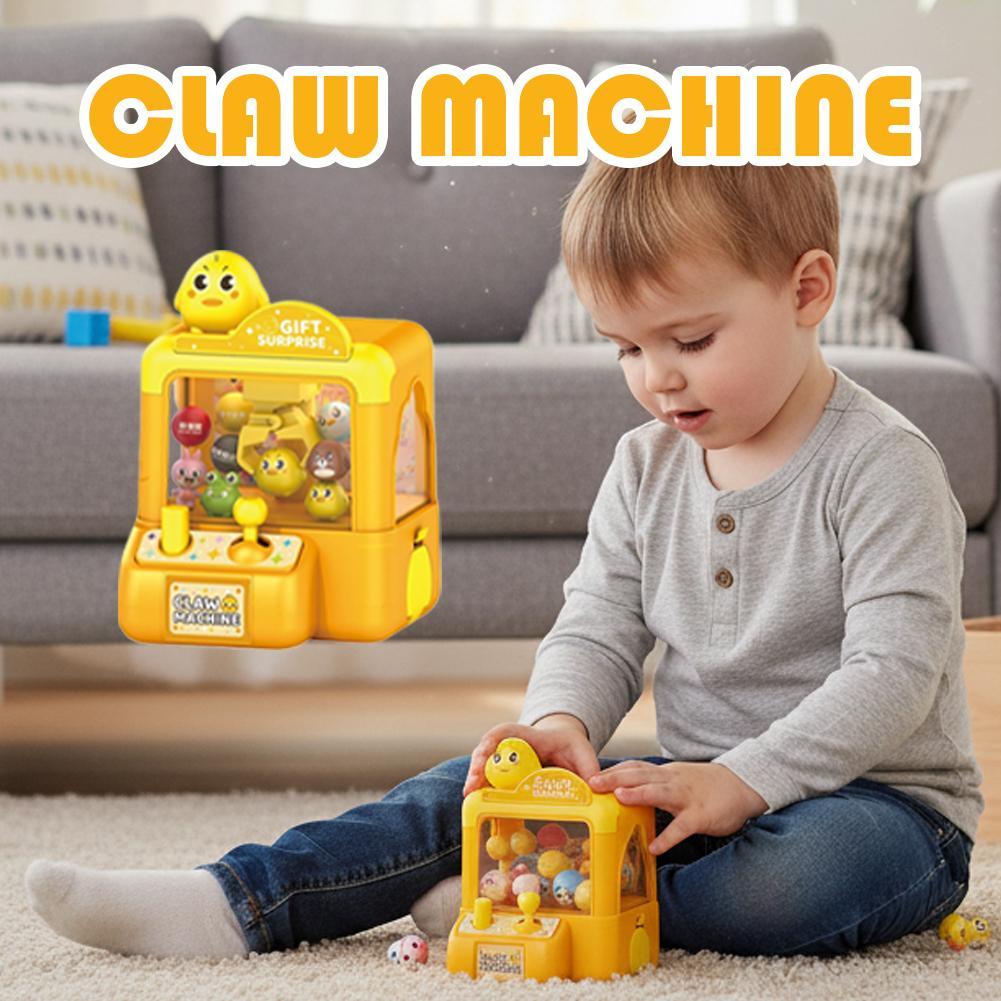 Arcade Toy Claw Vending Machine - かわいいアーケードクレーンゲームおもちゃ、電子アーケードゲーム、調整可能なキャッチドールマシン、音楽付きミニ自動販売機、子供向け誕生日プレゼント