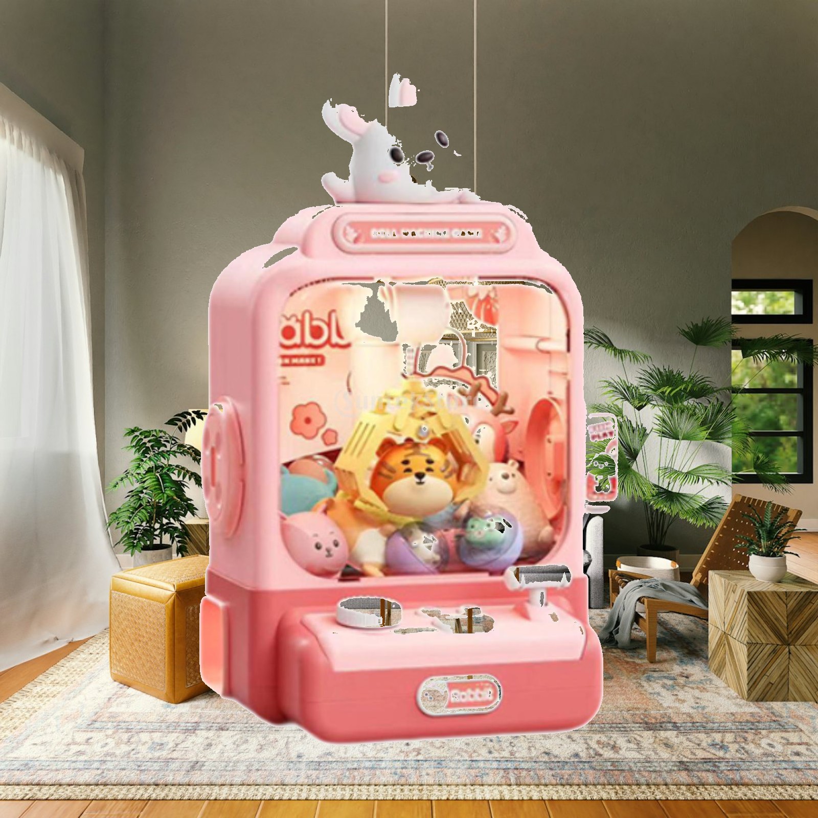 Vending Game - 電子クレーンゲーム機、音付きぬいぐるみ掴み取りおもちゃ、ごっこ遊び、キャンディ販売機、3歳、4歳、5歳、6歳、7歳、8歳のお誕生日プレゼント