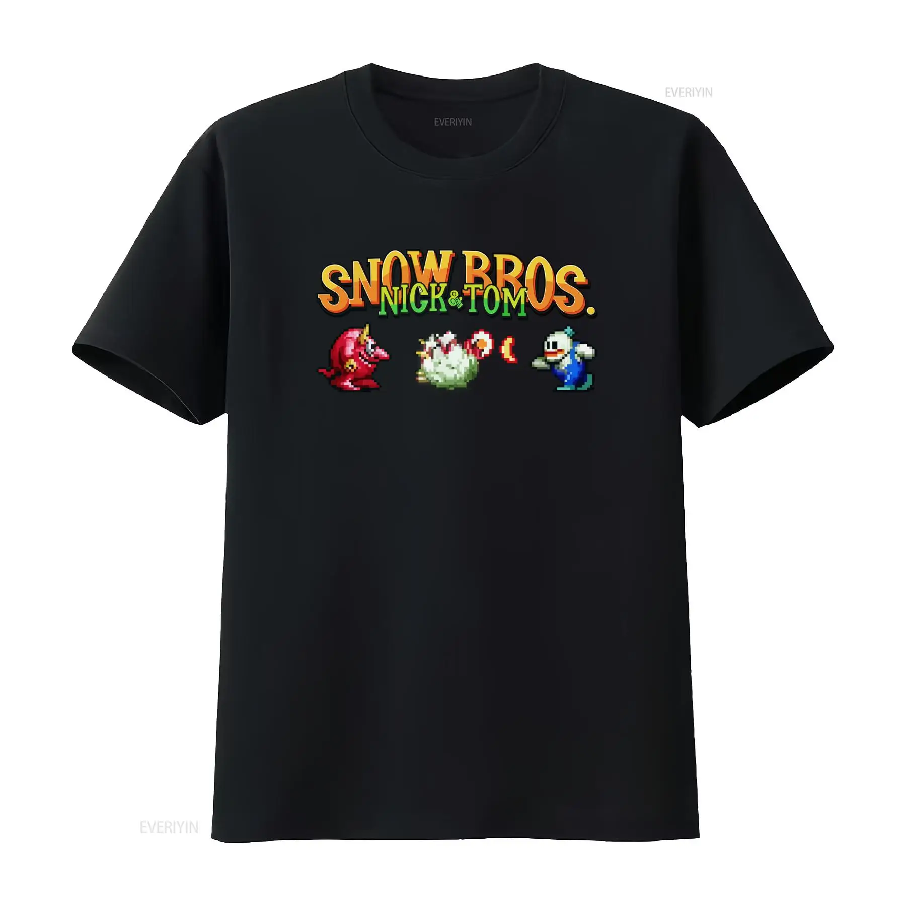Arcade No - Snow Bros レトロアーケード 80年代ゲーム 8ビットピクセルアート Tシャツ