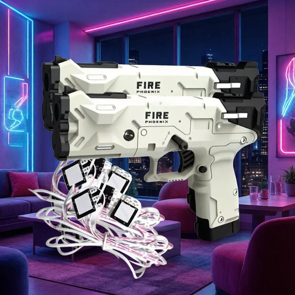 Gun Shooting Arcade - 2p GUN4IR ワイヤレス電磁ライトガン、反動機能付き、PCシューティングゲームシミュレーターおよびコイン式アーケードゲームに最適