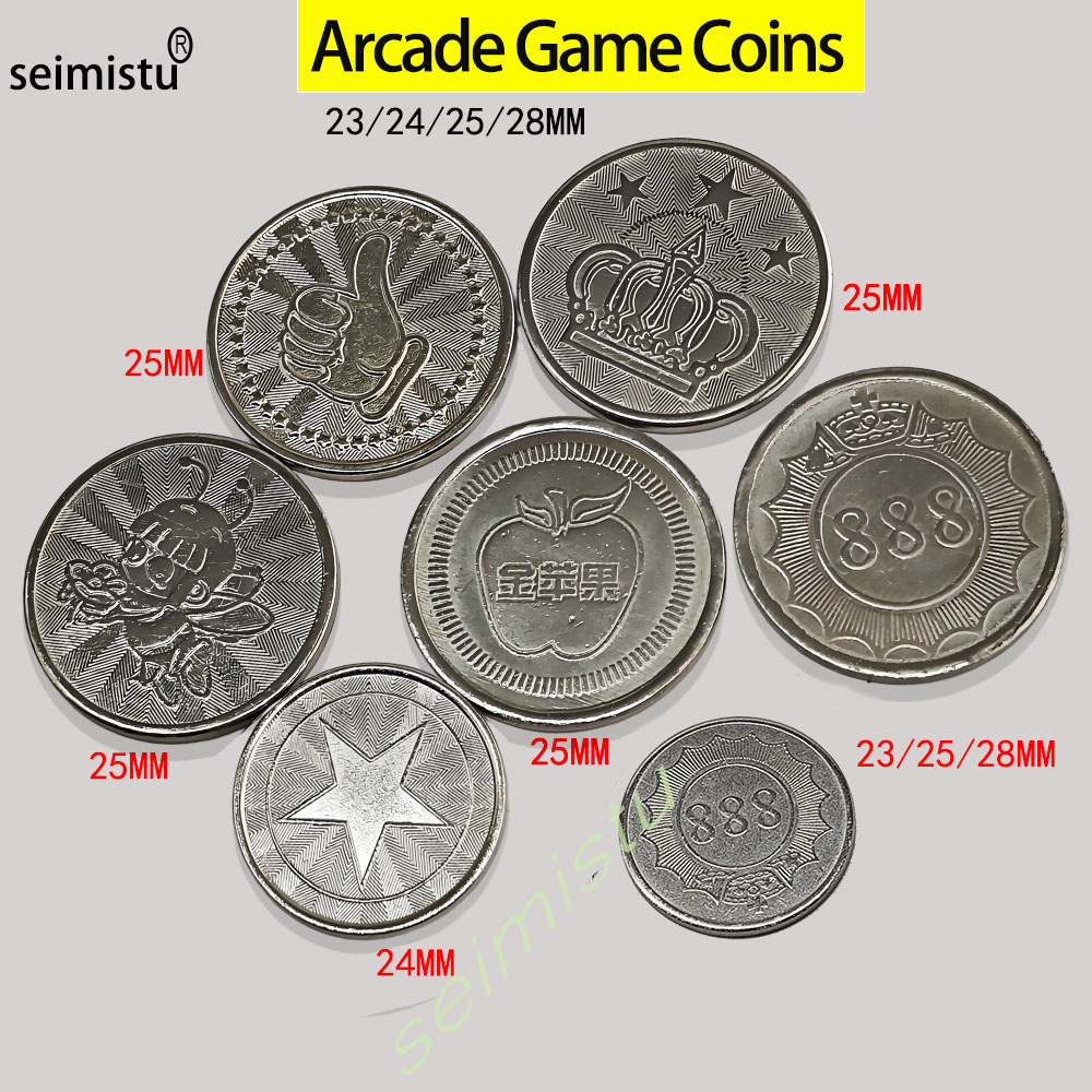 Arcade Toy Claw Vending Machine - 100個 ステンレス製 23/24/25mm トークン クラウンデザイン アーケードコイン