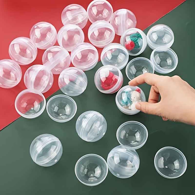Prize Capsule Toy Machine - 透明なプラスチック製の丸いカプセル,空のgumballマシンカプセル,バルクの透明容器,梱包用の自動販売グラフ,日曜大工用品,100個