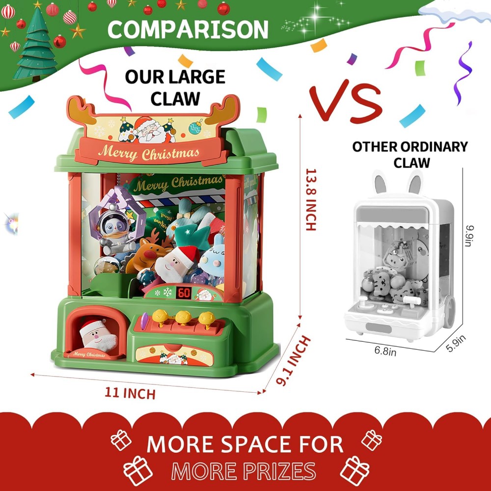 子供のためのクリスマスの爪のマシン,ミニ自動販売機,キャンデ - Arcade Toy Claw Vending Machine のレビューと価格