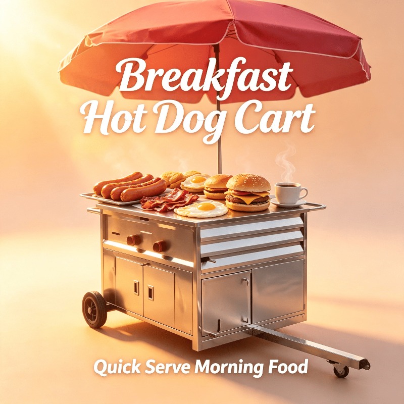コンパクトモバイルスナックフードカート、ホイール付きホットド - Hot Dog Vending Cart のレビューと価格