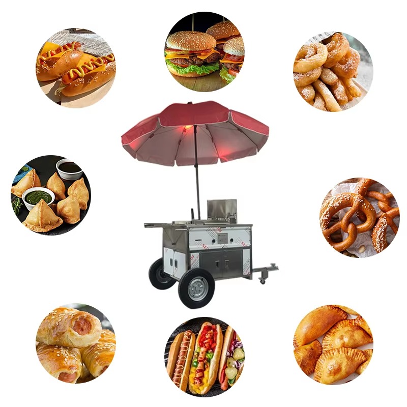 コンパクトモバイルスナックフードカート、ホイール付きホットド - Hot Dog Vending Cart のレビューと価格