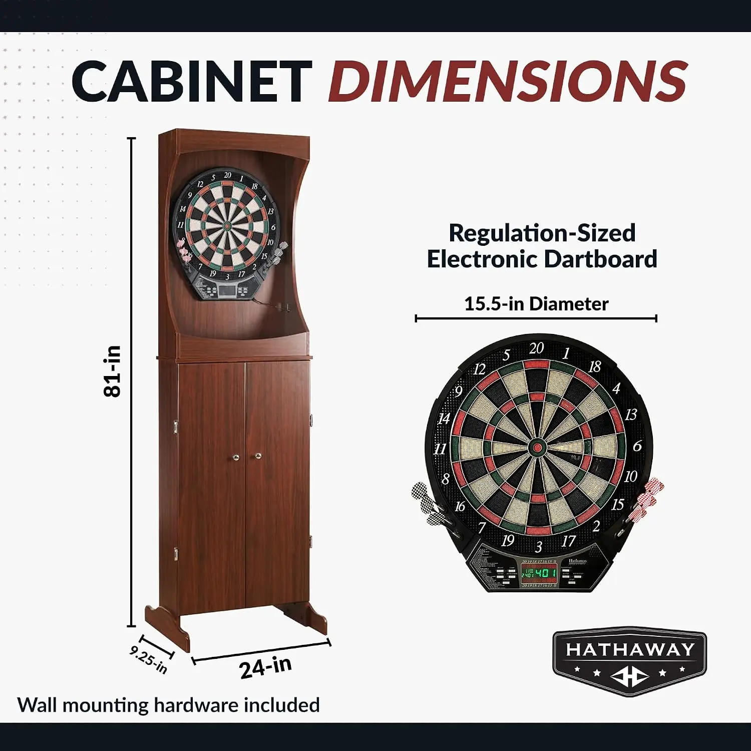 アウトロー電子ダーツボードキャビネットセット - 81インチ - Electronic Dartboard Cabinet のレビューと価格