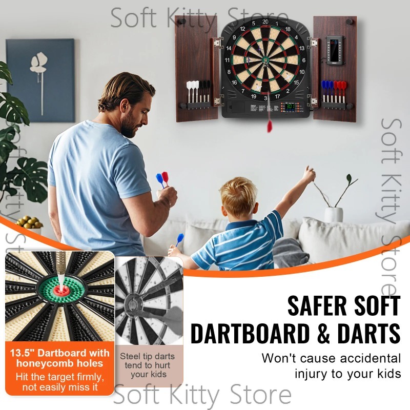 ダーツボードとキャビネットセット、隠せるキャビネットには電子 - Electronic Dartboard Cabinet のレビューと価格