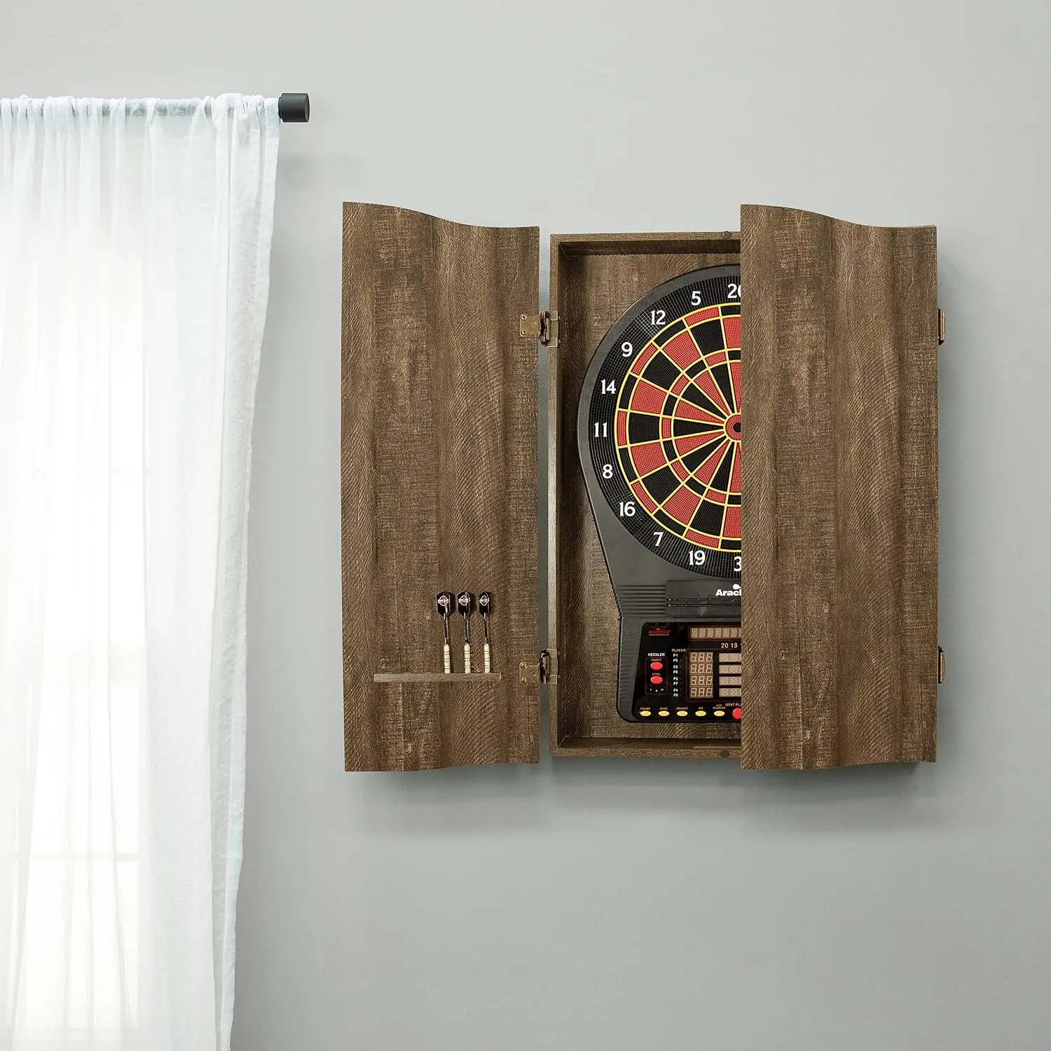 ベストセラーMIスポーツ ブラウン クリケットプロ ダーツボ - Electronic Dartboard Cabinet のレビューと価格