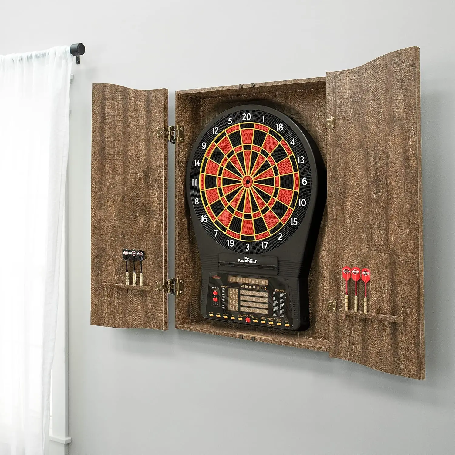 ベストセラーMIスポーツ ブラウン クリケットプロ ダーツボ - Electronic Dartboard Cabinet のレビューと価格