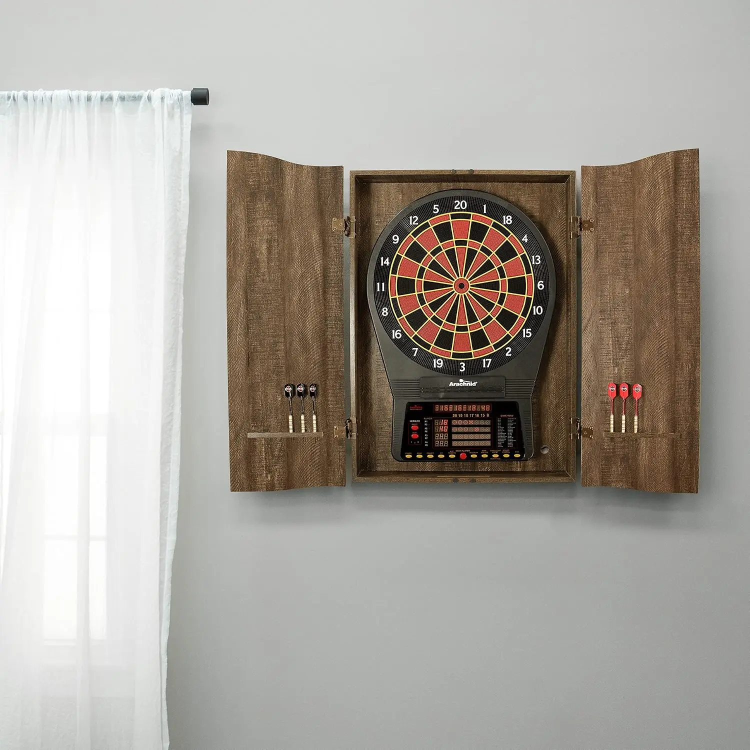 ベストセラーMIスポーツ ブラウン クリケットプロ ダーツボ - Electronic Dartboard Cabinet のレビューと価格