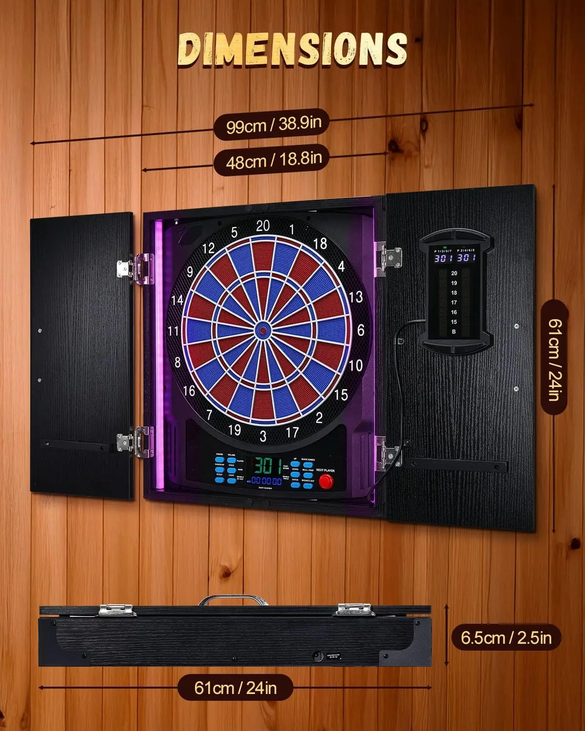 電子ダーツボード、スコアボード付き電動ダーツボードキャビネッ - Electronic Dartboard Cabinet のレビューと価格