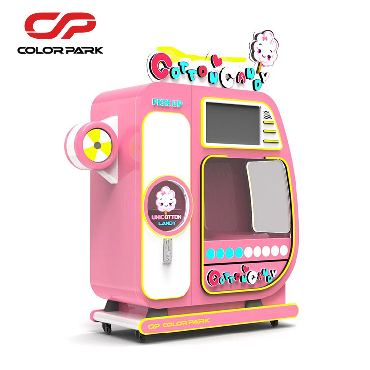 カラフルな自動綿菓子販売機、コイン式または紙幣対応で楽しく楽 - Bill Acceptor Vending のレビューと価格