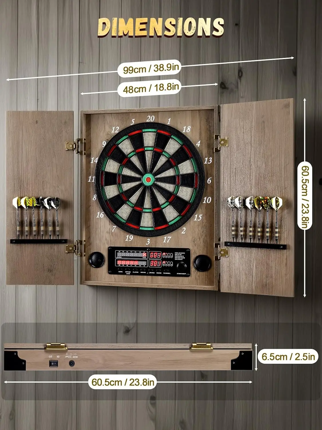 電子ダーツボード、大人向け装飾ダーツボードキャビネット |  - Electronic Dartboard Cabinet のレビューと価格